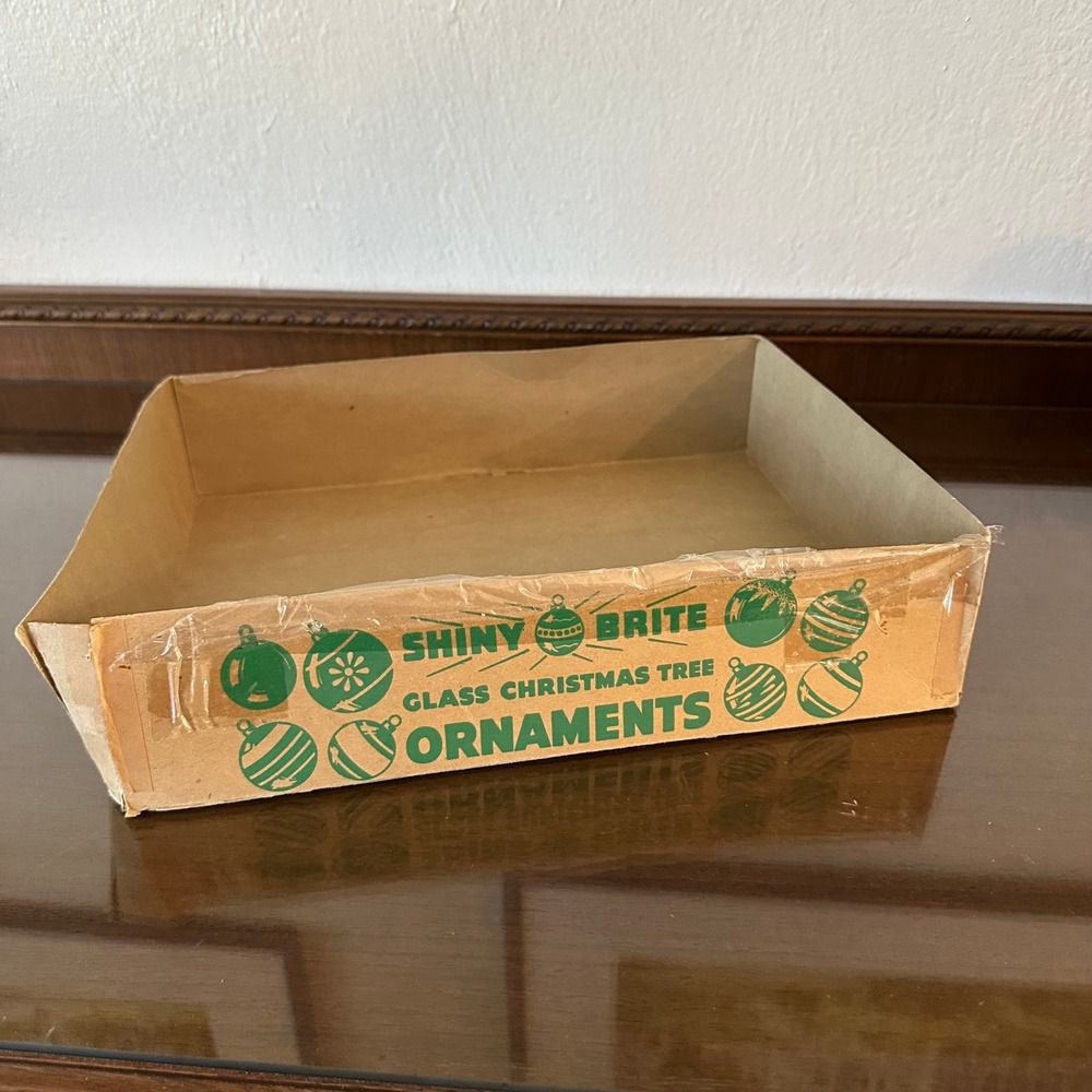 Vintage Shiny Brite Glass Christmas Ornament Box Base Max Eckardt & Sons 13x9x3